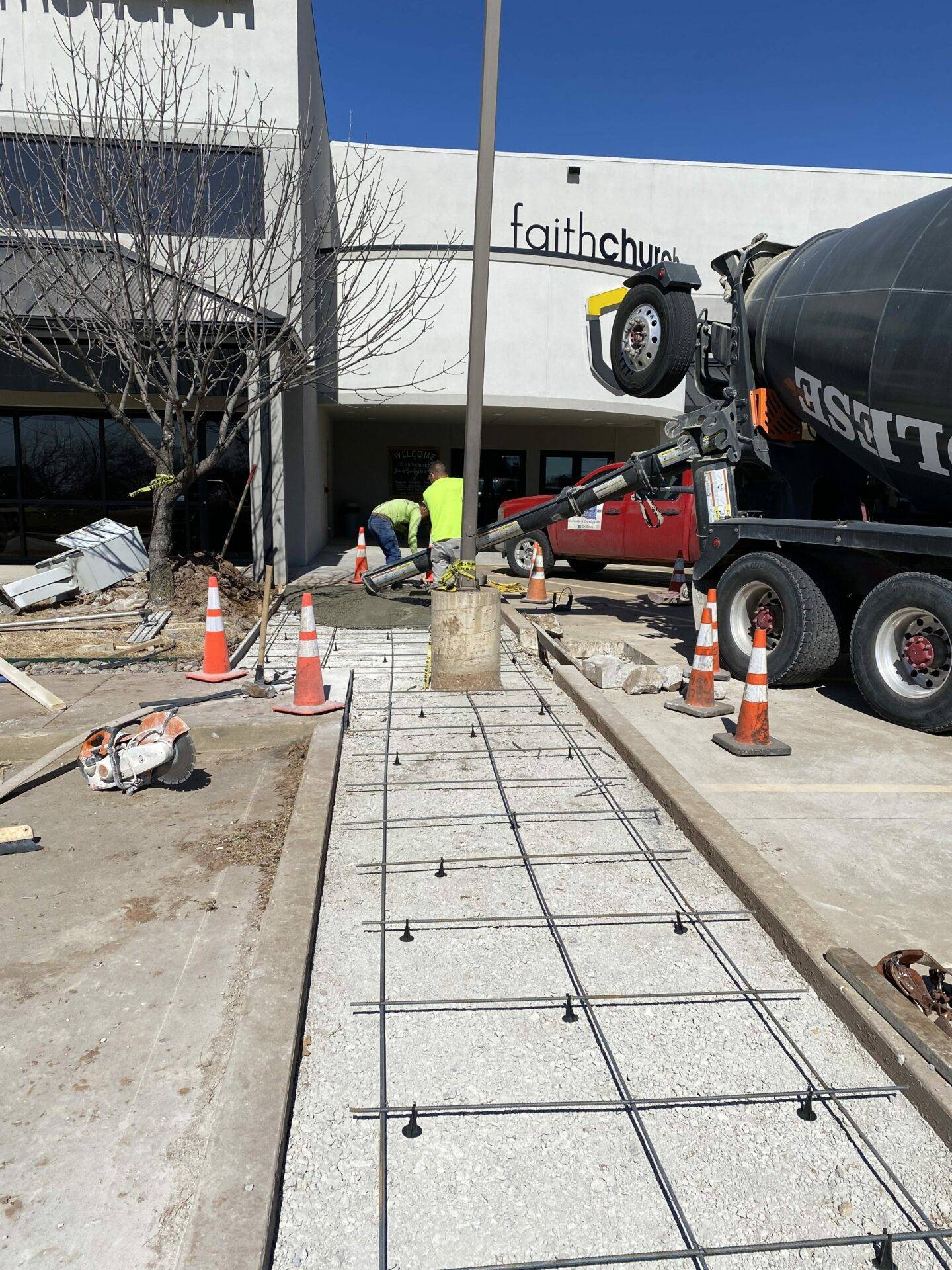 concrete sidewalk replacement before, South Tulsa OK